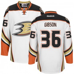 Adult Authentic Anaheim Ducks John Gibson White Official Reebok Jersey