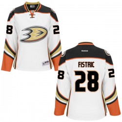 Women's Premier Anaheim Ducks Mark Fistric White Official Reebok Jersey