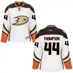 Women's Premier Anaheim Ducks Nate Thompson White Official Reebok Jersey