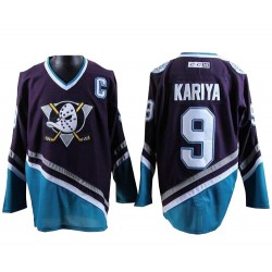Adult Premier Anaheim Ducks Paul Kariya Purple /Turquoise Throwback Official CCM Jersey