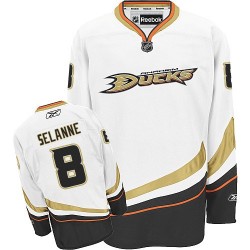 Adult Authentic Anaheim Ducks Teemu Selanne White Away Official Reebok Jersey