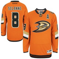 Adult Authentic Anaheim Ducks Teemu Selanne Orange Official Reebok Jersey