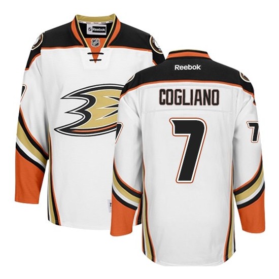 Adult Premier Anaheim Ducks Andrew Cogliano White Away Official Reebok Jersey
