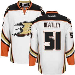 Adult Authentic Anaheim Ducks Dany Heatley White Away Official Reebok Jersey