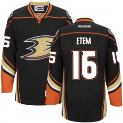 Adult Authentic Anaheim Ducks Emerson Etem Black Team Color Official Reebok Jersey
