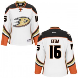 Women's Authentic Anaheim Ducks Emerson Etem White Official Reebok Jersey