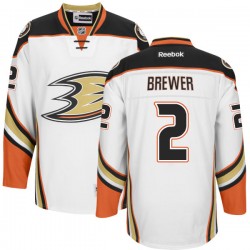Adult Authentic Anaheim Ducks Eric Brewer White Official Reebok Jersey
