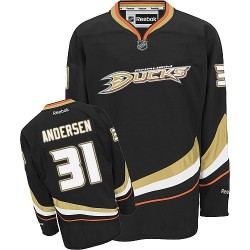 Adult Authentic Anaheim Ducks Frederik Andersen Black Home Official Reebok Jersey