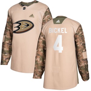 Youth Authentic Anaheim Ducks Stu Bickel Camo Veterans Day Practice Official Adidas Jersey