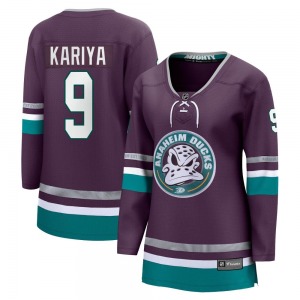 Women's Premier Anaheim Ducks Paul Kariya Purple 30th Anniversary Breakaway Official Fanatics Branded Jersey