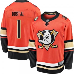 Adult Premier Anaheim Ducks Lukas Dostal Orange Breakaway 2019/20 Alternate Official Fanatics Branded Jersey