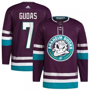 Adult Authentic Anaheim Ducks Radko Gudas Purple 30th Anniversary Primegreen Official Adidas Jersey
