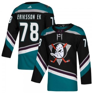 Youth Authentic Anaheim Ducks Olle Eriksson Ek Black Teal Alternate Official Adidas Jersey