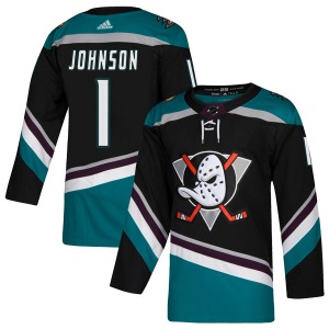 Youth Authentic Anaheim Ducks Chad Johnson Black Teal Alternate Official Adidas Jersey