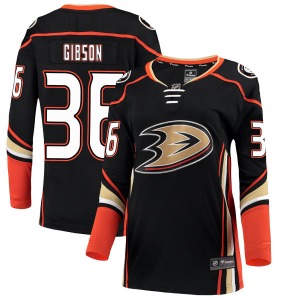 Women's Authentic Anaheim Ducks John Gibson Black Home Official Fanatics Branded Jersey