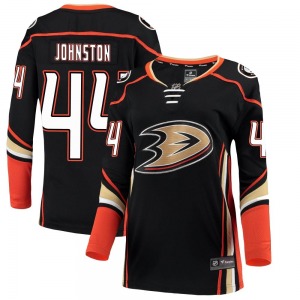 Women's Breakaway Anaheim Ducks Ross Johnston Black Home Official Fanatics Branded Jersey