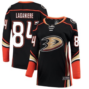 Women's Authentic Anaheim Ducks Antoine Laganiere Black Home Official Fanatics Branded Jersey