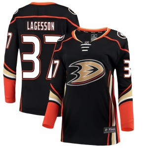 Women's Breakaway Anaheim Ducks William Lagesson Black Home Official Fanatics Branded Jersey