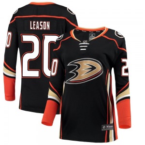 Women's Breakaway Anaheim Ducks Brett Leason Black Home Official Fanatics Branded Jersey