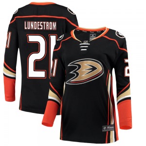 Women's Breakaway Anaheim Ducks Isac Lundestrom Black Home Official Fanatics Branded Jersey