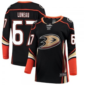 Women's Breakaway Anaheim Ducks Tristan Luneau Black Home Official Fanatics Branded Jersey