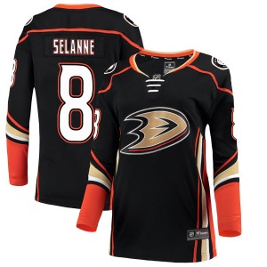 Women's Authentic Anaheim Ducks Teemu Selanne Black Home Official Fanatics Branded Jersey
