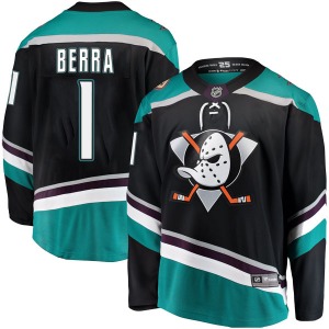 Adult Breakaway Anaheim Ducks Reto Berra Black Alternate Official Fanatics Branded Jersey