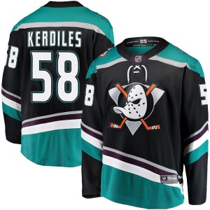 Adult Breakaway Anaheim Ducks Nicolas Kerdiles Black Alternate Official Fanatics Branded Jersey