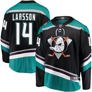 Adult Breakaway Anaheim Ducks Jacob Larsson Black Alternate Official Fanatics Branded Jersey