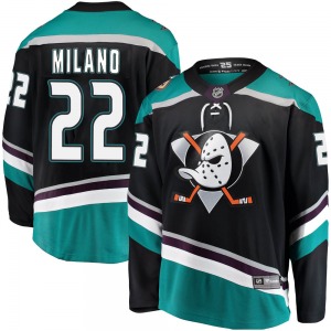 Adult Breakaway Anaheim Ducks Sonny Milano Black ized Alternate Official Fanatics Branded Jersey