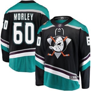 Adult Breakaway Anaheim Ducks Tyler Morley Black Alternate Official Fanatics Branded Jersey