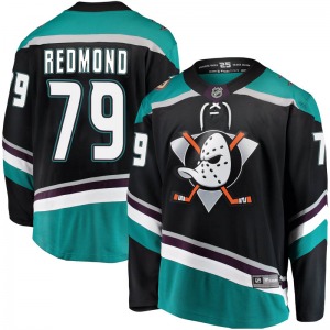 Adult Breakaway Anaheim Ducks Angus Redmond Black Alternate Official Fanatics Branded Jersey