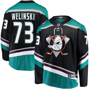 Adult Breakaway Anaheim Ducks Andy Welinski Black Alternate Official Fanatics Branded Jersey