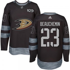 Youth Authentic Anaheim Ducks Francois Beauchemin Black 1917-2017 100th Anniversary Official Jersey