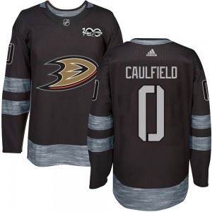 Youth Authentic Anaheim Ducks Judd Caulfield Black 1917-2017 100th Anniversary Official Jersey