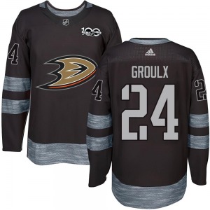 Youth Authentic Anaheim Ducks Bo Groulx Black 1917-2017 100th Anniversary Official Jersey