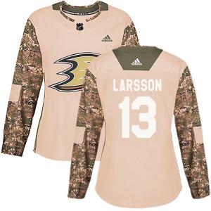 Women's Authentic Anaheim Ducks Jacob Larsson Camo Veterans Day Practice Official Adidas Jersey