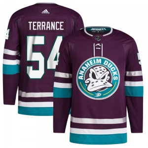 Youth Authentic Anaheim Ducks Carey Terrance Purple 30th Anniversary Primegreen Official Adidas Jersey