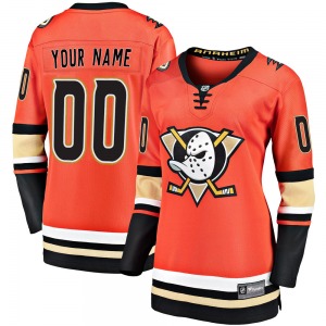 Women's Premier Anaheim Ducks Custom Orange Custom Breakaway 2019/20 Alternate Official Fanatics Branded Jersey