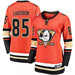 Women's Premier Anaheim Ducks William Lagesson Orange Breakaway 2019/20 Alternate Official Fanatics Branded Jersey