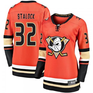 Women's Premier Anaheim Ducks Alex Stalock Orange Breakaway 2019/20 Alternate Official Fanatics Branded Jersey