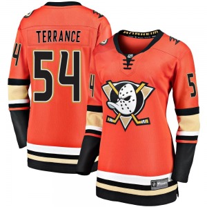 Women's Premier Anaheim Ducks Carey Terrance Orange Breakaway 2019/20 Alternate Official Fanatics Branded Jersey