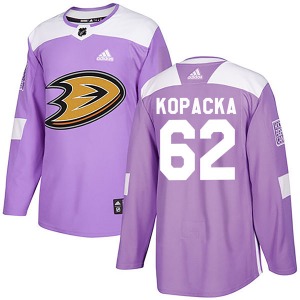 Youth Authentic Anaheim Ducks Jack Kopacka Purple Fights Cancer Practice Official Adidas Jersey