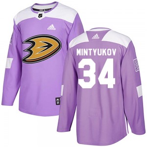 Youth Authentic Anaheim Ducks Pavel Mintyukov Purple Fights Cancer Practice Official Adidas Jersey