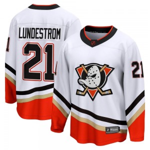 Youth Breakaway Anaheim Ducks Isac Lundestrom White Special Edition 2.0 Official Fanatics Branded Jersey