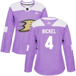 Women's Authentic Anaheim Ducks Stu Bickel Purple Fights Cancer Practice Official Adidas Jersey
