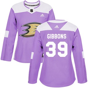 Women's Authentic Anaheim Ducks Brian Gibbons Purple Fights Cancer Practice Official Adidas Jersey