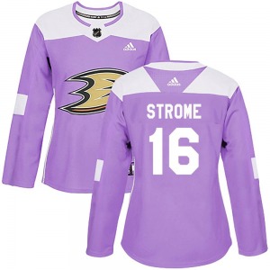 Women's Authentic Anaheim Ducks Ryan Strome Purple Fights Cancer Practice Official Adidas Jersey