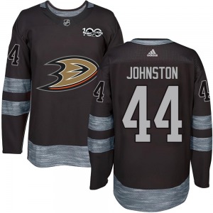 Adult Authentic Anaheim Ducks Ross Johnston Black 1917-2017 100th Anniversary Official Jersey