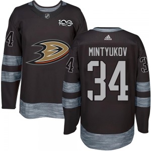 Adult Authentic Anaheim Ducks Pavel Mintyukov Black 1917-2017 100th Anniversary Official Jersey